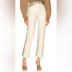 Agolde 90's Pinch Womens Recycled Leather Blend High Rise Straight Leg Jeans